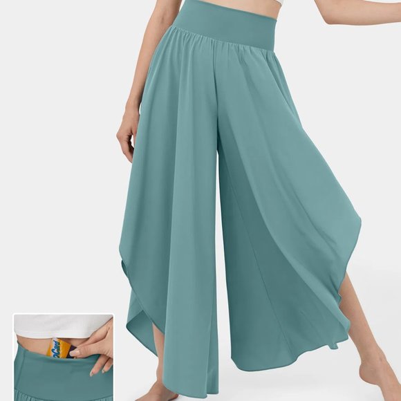 HALARA Pants - Halara Breezeful High Waisted Palazzo Flowy Wide Leg Pants in Mineral Blue M NWT